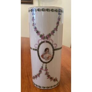 German Gebrüder Heubach #4565 Porcelain Victorian Lady Vase Rare Antique